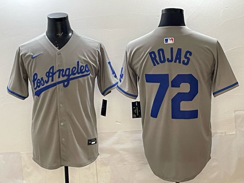 Men 2025 Los Angeles Dodgers #72 Rojas Grey Game Nike MLB Jersey style 001